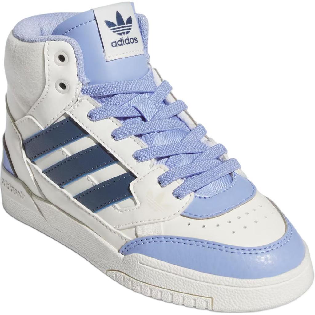 Adidas Originals Drop Step Se Synthetic Leather Elastic Lace Comfortable Versatile Non-Slip High-Top Kids Skate Shoes White Kids Skate Shoes IH2182