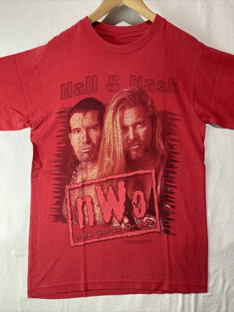 Unisex-Shirt Baumwolle Oversize Große Größe nWo Weltordnung Scott Hall Kevin Nash rote Farbe CM085