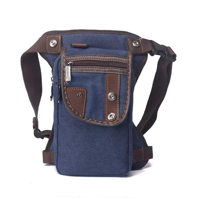 Nylon/Canvas Men Drop Leg Bag Waist Pack Hip Bum Belt Casual Shoulder Leg Bag Motorcycle Riding Thigh Bag
