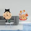 Easy to Read Cat Wall Clock Silent Hanging Decor Ornament for Office Bedroom Kitchen ’S Room