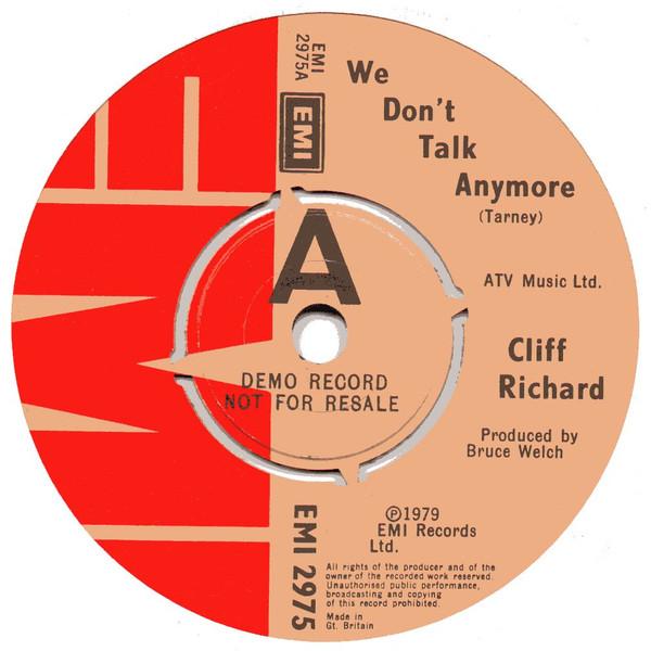 7inch Record CLIFF RICHARD - We Don't Talk Anymore EMI2975PROMO EMI 1979 UK Rock Used