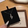 S925 Sterling Silver Music Note T-Square Moissanite Diamond Pendant Necklace - Elegant & Sweet Women's Clavicle Chain