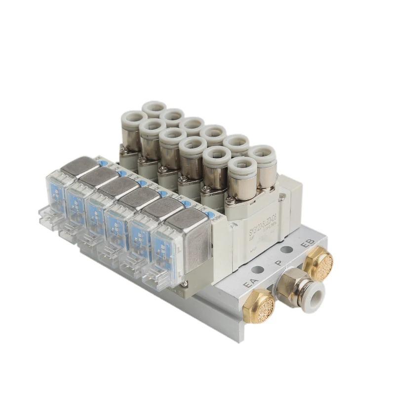 SMC Type SY5120 Multi-way Combination Manifold Pneumatic Solenoid Valve Control SY5120-4LZD-01 SY5120-5LZD-01 SY5120-6LZD-01