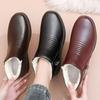 Winter Shoes, Cotton Shoes, Soft-soled Short Boots, Women's Plus Velvet Warm Boots, Flat-bottomed Middle-aged Cotton Leather Shoes