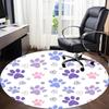 1pc Paw Prints Hearts Office Round Area Rug, Indoor Mat Suitable ForOffice, Under Office Chairs Bedroom Living Room Home Decor, Room Deco, D044