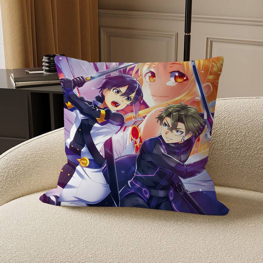Anime S-Sword Art Online Pillow Cushion Cover Pillowcase Living Room Sofa Home Decor Customized