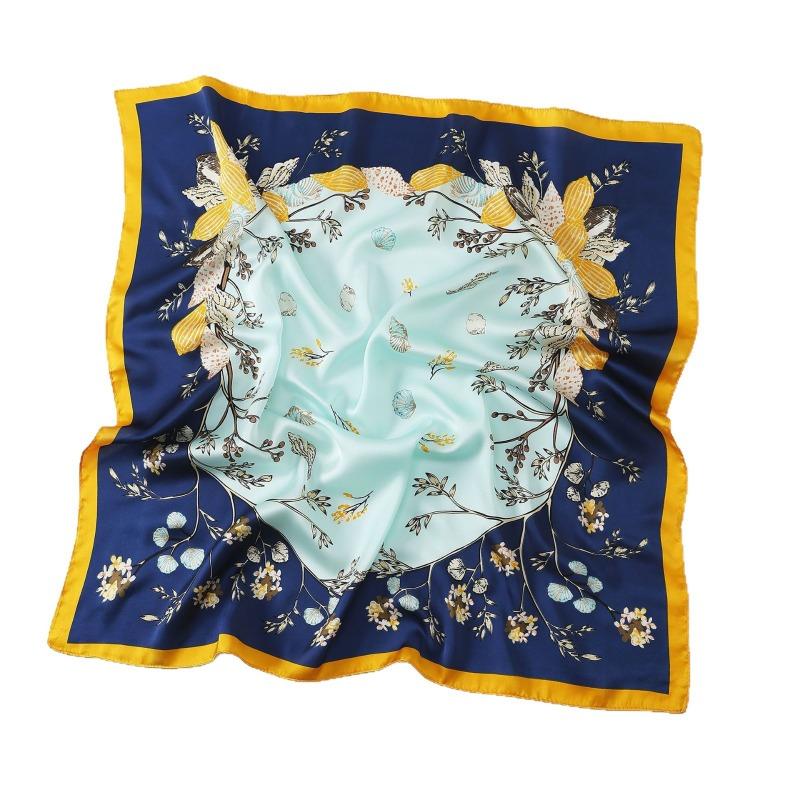 Women S 70cm Floral Printed Square Scarf For All Seasons