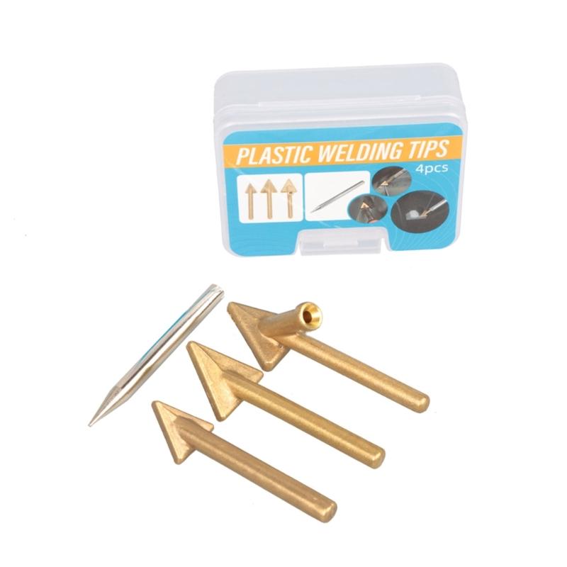 3/4Pcs Soldering Iron Tips Set Copper Repair Triangular Smoothing Head Welding Tips Iron Welder Replacement Tips