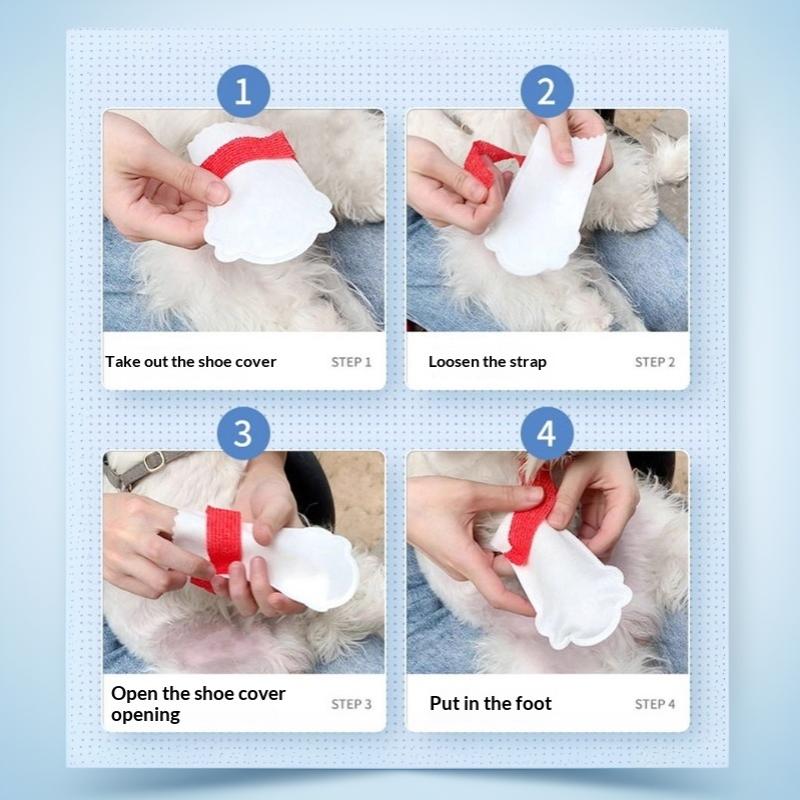 Disposable Non-woven Pet Paw Protectors 20Pcs Waterproof Anti-Dirt Dog Shoes Socks for Puppy Potty Training Use