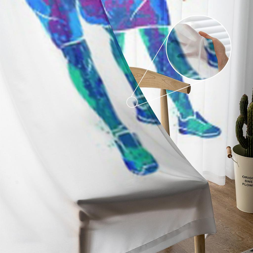 Young Woman Plays Squash Sheer Curtains for Living Room Transparent Tulle Window Curtain Bedroom Kitchen Home Decor Veil Drapes