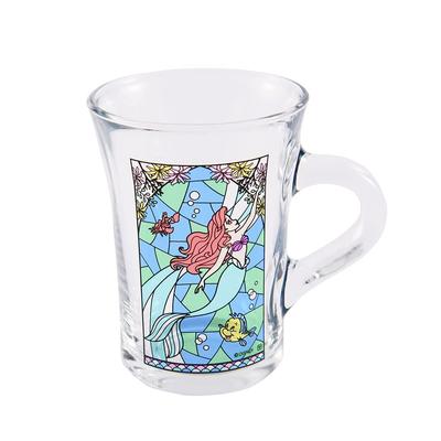 Yaxel Vitray Tarzı Sevimli Kupa Mikrodalgaya Uygun Temperli Cam Bulaşık Makinesinde Yıkanabilir Bardak Cam 230ml Fransa'da Üretilmiştir Disney Küçük Deniz Kızı 82599