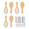 6PCS DIY Wooden Hairbrush Painting Kit Multicolor Pens Make Your Own Brush Travel Portable Creative Handmade Personalized Gift