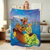 Cool Scooby Doo Flannel Printed Blanket Cozy Warm Fleece Blanket For Living Room Bedroom Gaming Room Lightweight Home Decor Valentine'S Day Gift