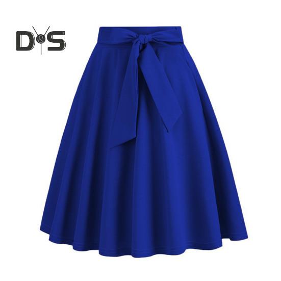 

Женская мини-юбка с высокой талией, шнуровкой, бантом, декором, короткая юбка, однотонная, трапециевидная, юбка для катания на коньках, повседневная одежда для отдыха XL королевский синий