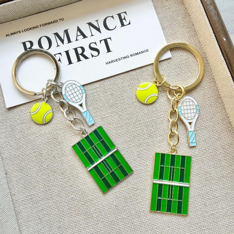 Mini Keychain Tennis Party Favors Tennis Ball Key Ring Tennis Bag Pendant Sports Keychain For Boys Girls School Carnival Reward