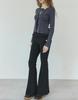 HHIPS Frill Belt Bootcut Elastic Pants (Black)