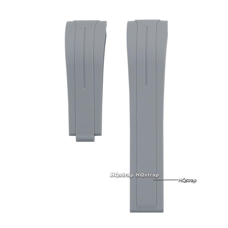 20mm Rubber Watch Strap for Rolex for Water Ghost Curved End Waterproof Wrist Band Metal Folding Buckle Diver Silicone Bracelet