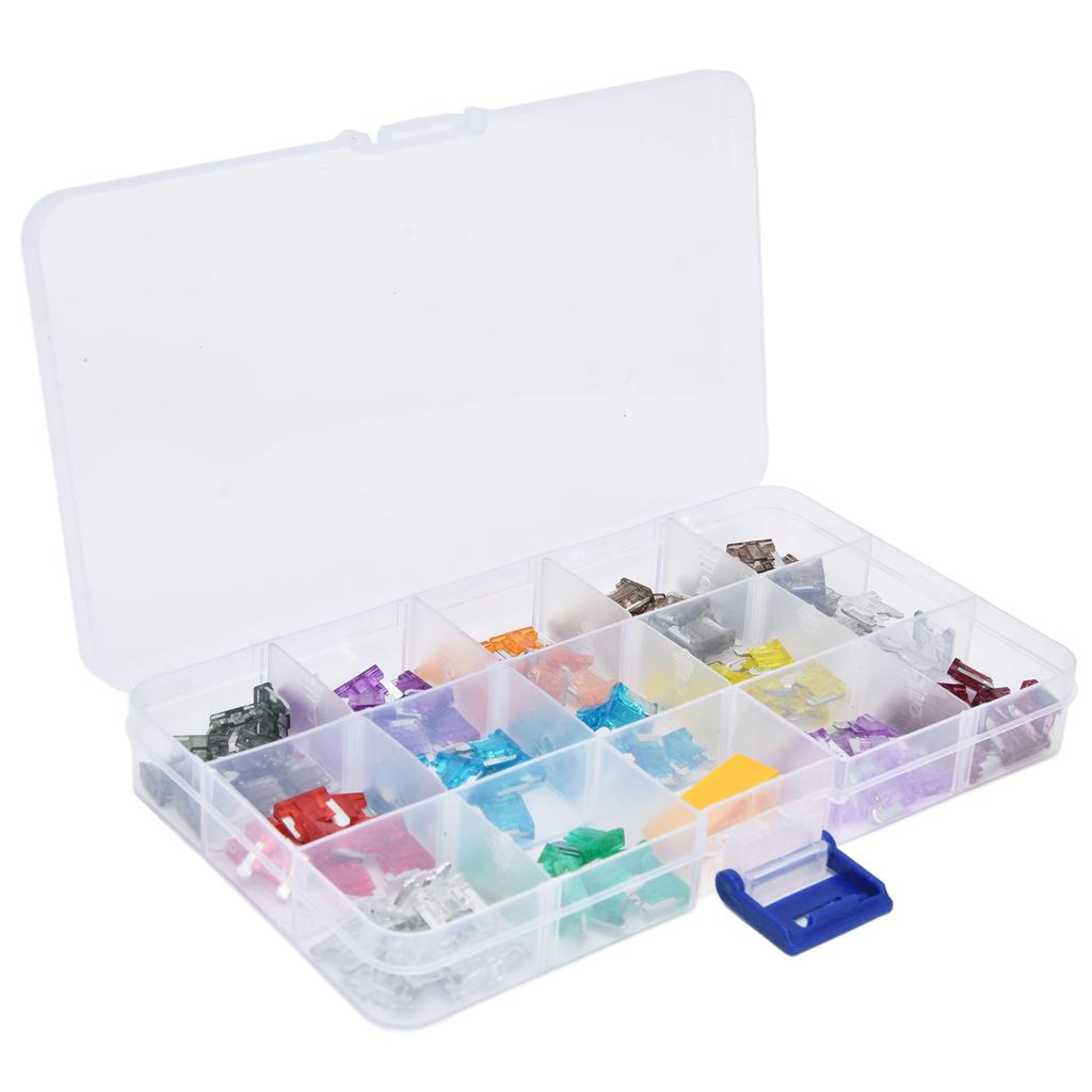 140Pcs Car Fuses Assortment Kit Blade Type Aluminum Sheet Automotive Replacement 530A M S