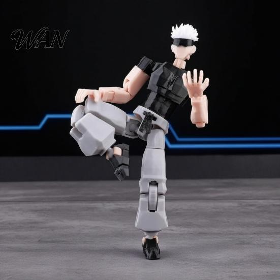 PLA Action Figure 3D Printed Anime Character Figure, Movable Joints with Desktop Decoration Accessories, Animation Model Ornament, Collectible
