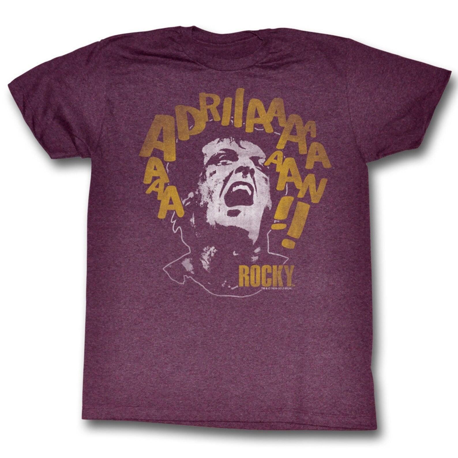 Rocky Adriaaaaan Vintage Maroon Heather T-Shirt S