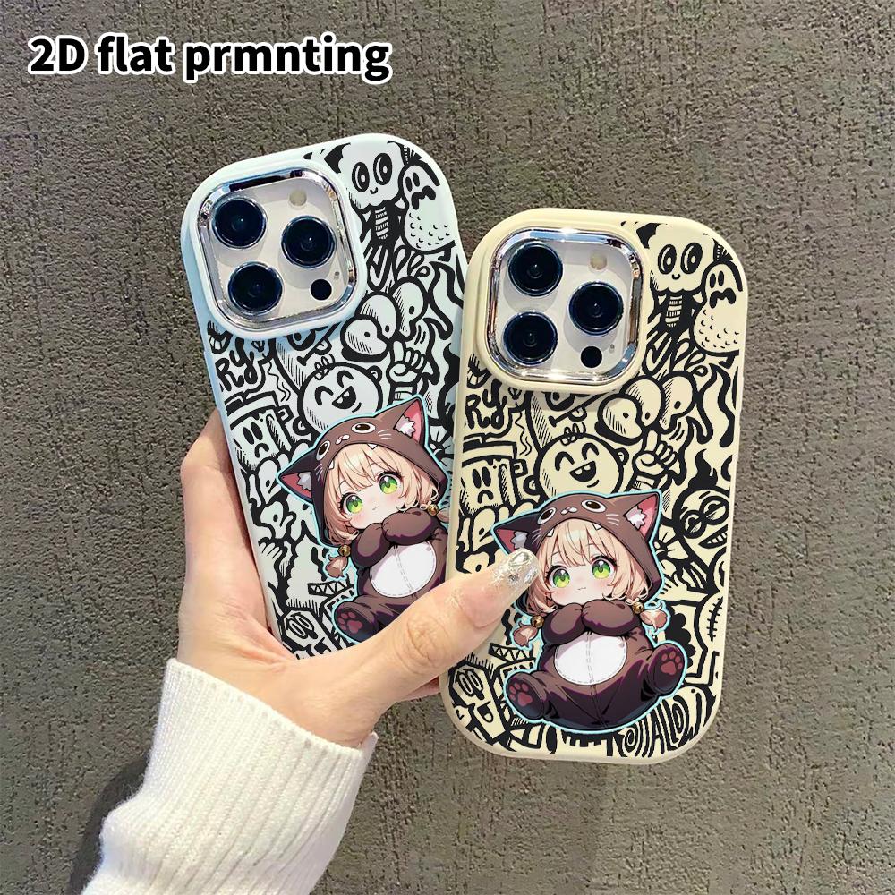 Phone Case: 2D Flat Design Suitable for iPhone 18 17 16 15 14 13 Pro Protective Case, Couple Style, Blonde Little Girl, Christmas and Halloween Gift