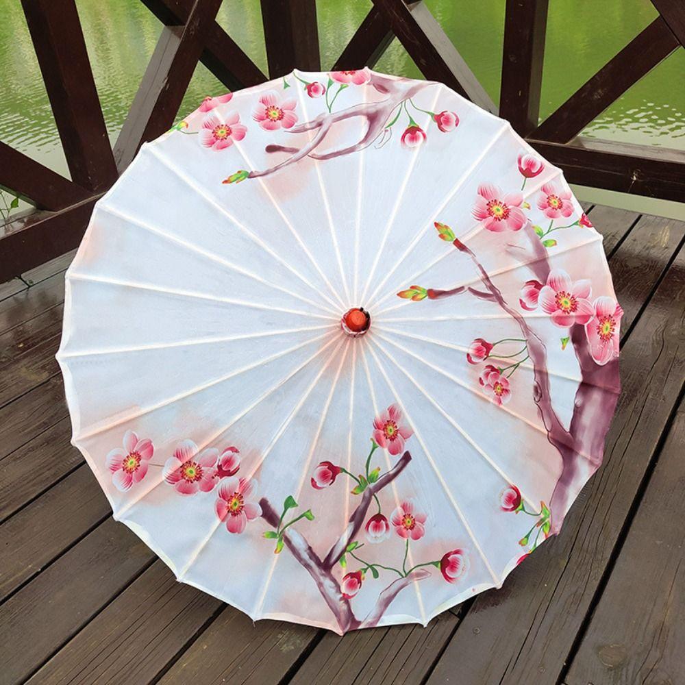 Handmade Oiled Paper Umbrella Decorative Hanging Stick Umbrella Durable Dance Umbrella Cosplay