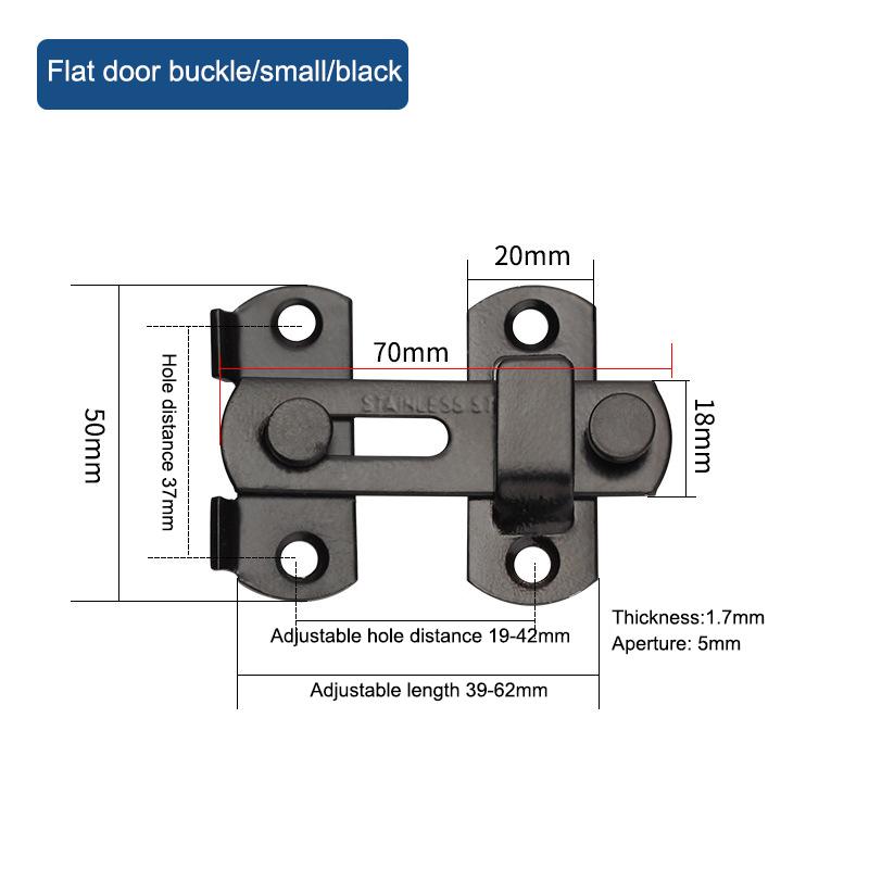 Thick Stainless Steel Flat Door Latch Pet Proof Anti-Rust Secure Closure with Mounting Screws for Dog Cat Room Door Use