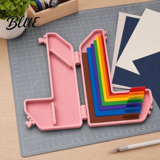 Crafting Measurement Guide 7Pcs/Set Paper Alignment Guides Color Coded Tools with Storage Case Easy Layering And Matting Spacers Size Tabs