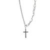 C205 Korean Version Asymmetric Cross Necklace Hip Hop Simple Pendant Collarbone Chain Versatile Neck Chain Trendy Unisex