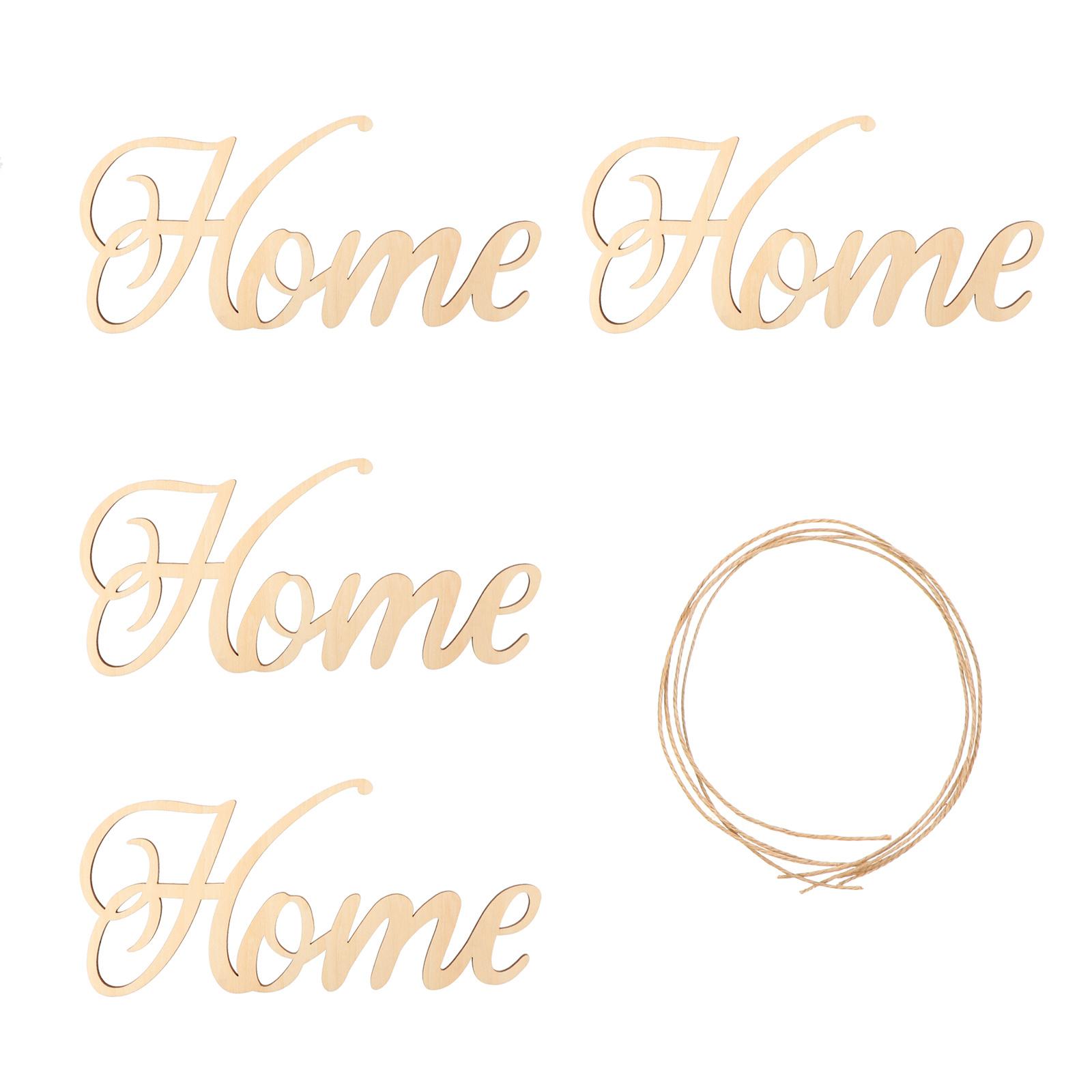 4 pcs English Letter Hanging Decor Hollow Wooden Pendant For Home Wall Art Diy Ornament Home Decor Hanging Pendant 20X11CM
