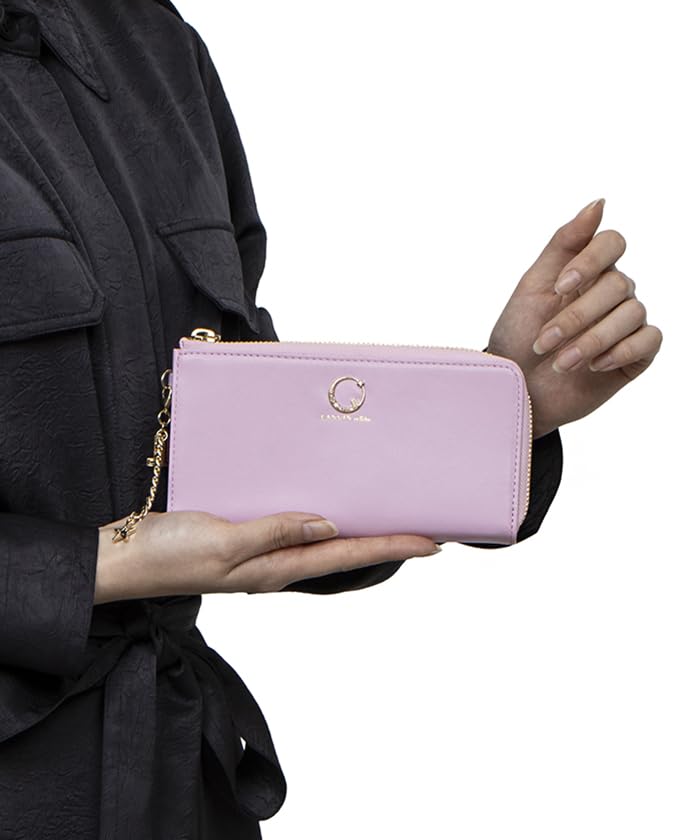 Lanvin En Bleu Large Zipper Long Wallet, Luna, Pink