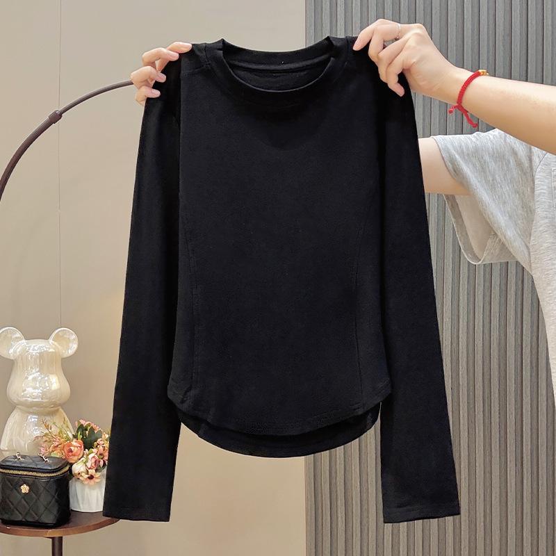 Women's Chic Fishbone Pattern Long Sleeve Slim Fit Top for Autumn and Winter