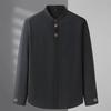 Camicia da uomo Dibinze Taglie Forti con Ricamo e Colletto alla Coreana