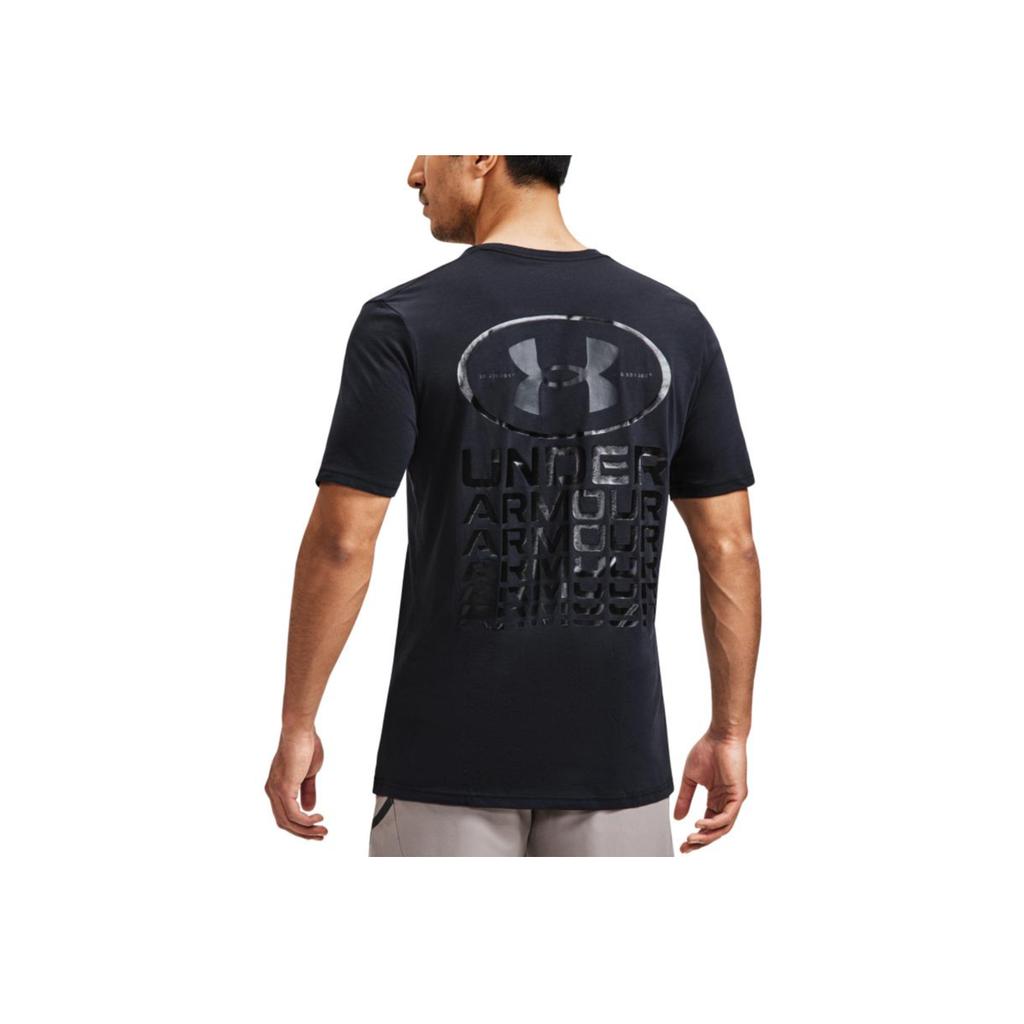 Under Armour Logo Embroidered Short Sleeve T-Shirt Men Tops Black 1371264-001