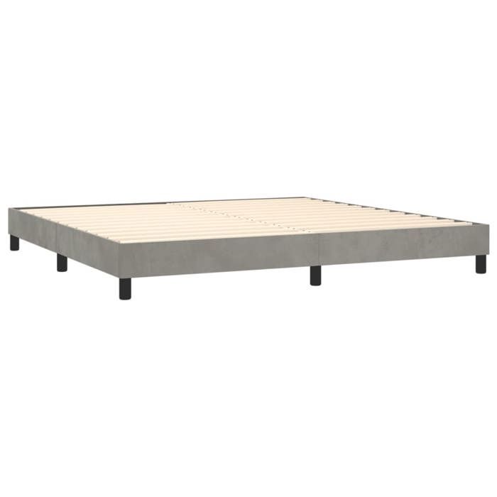 Maison Exclusive - Sommier à lattes de lit et matelas Gris clair 200x200cm Velours