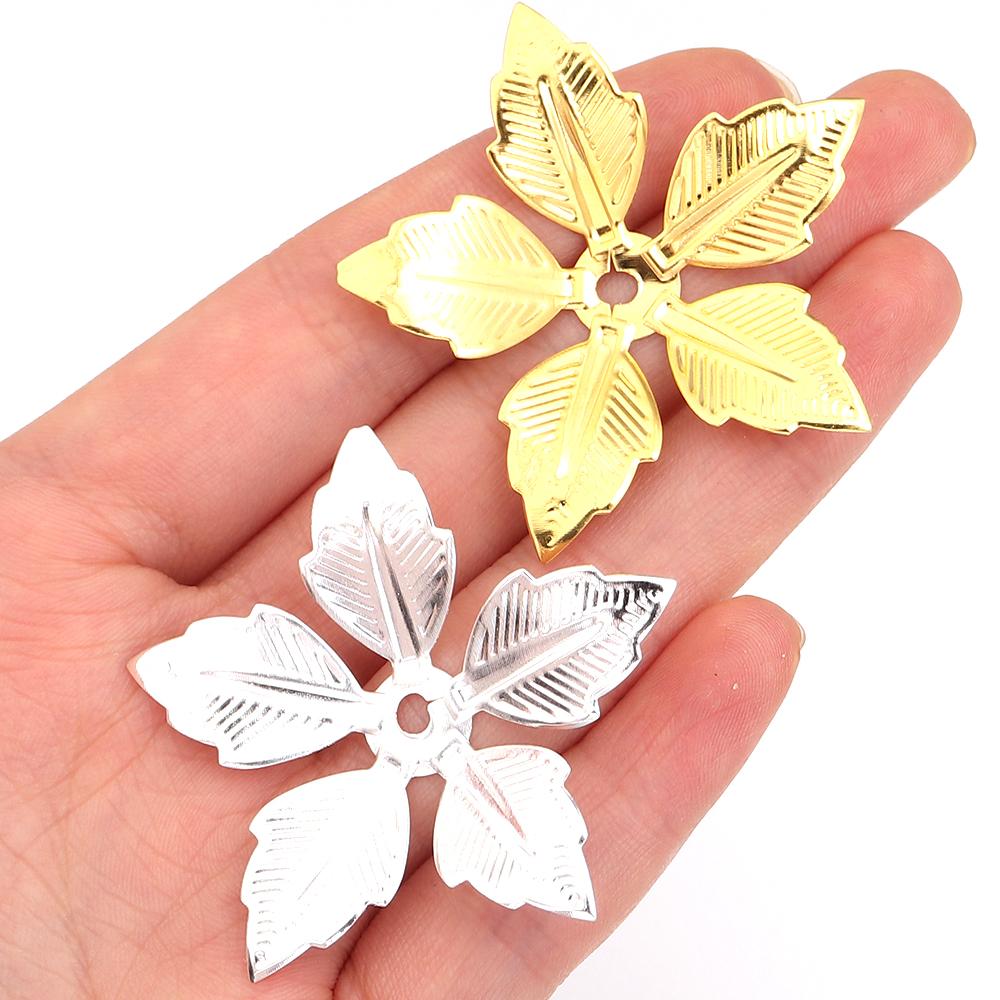 30pcs Metal Flower Spacer Beads Caps Iron Petals Connectors For Jewelry Making DIY Crafts Necklace Bracelets Decor Accessories