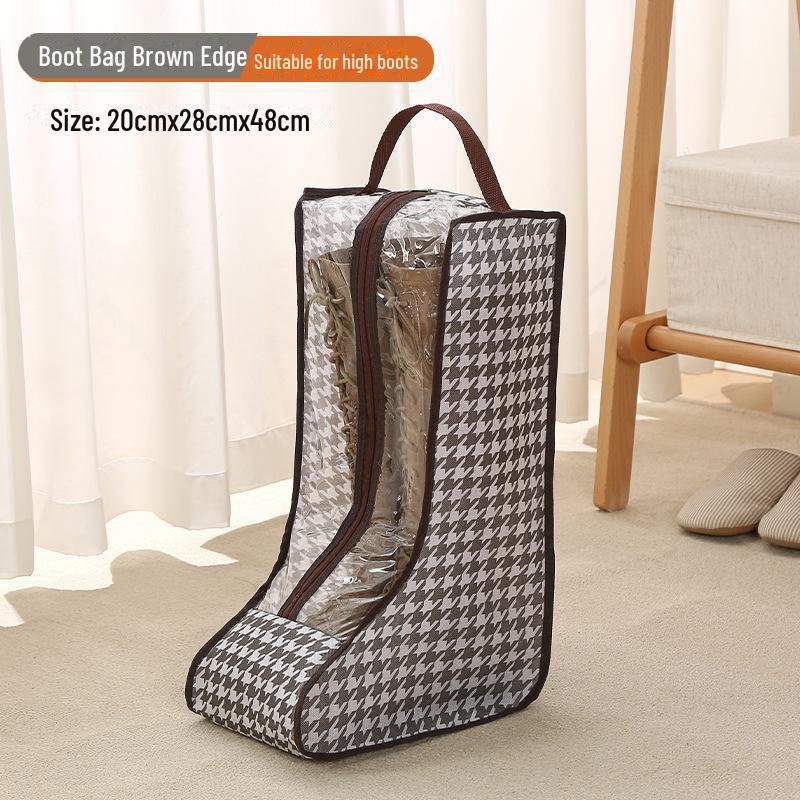 Transparent PEVA Mesh Zippered Boot Storage Bag for Moisture-Proof Seasonal Shoe Organization