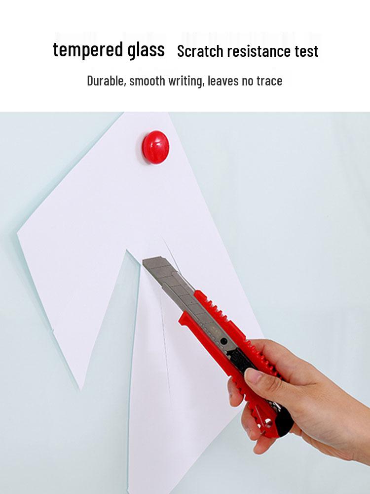 Wall-Mounted Magnetic Tempered Glass Whiteboard for Office & Teaching