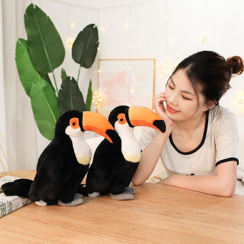 Cartoon Simulation Bird Parrot Doll Plush Toy Toucan Doll Kindergarten Baby Soothing Doll