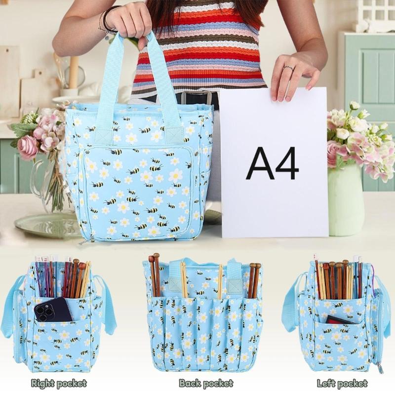 Häkelkorb Stricktasche Garnaufbewahrung Organizer Garnbeutel Leichter Häkelkorb für Häkelnadeln, Häkelzubehör