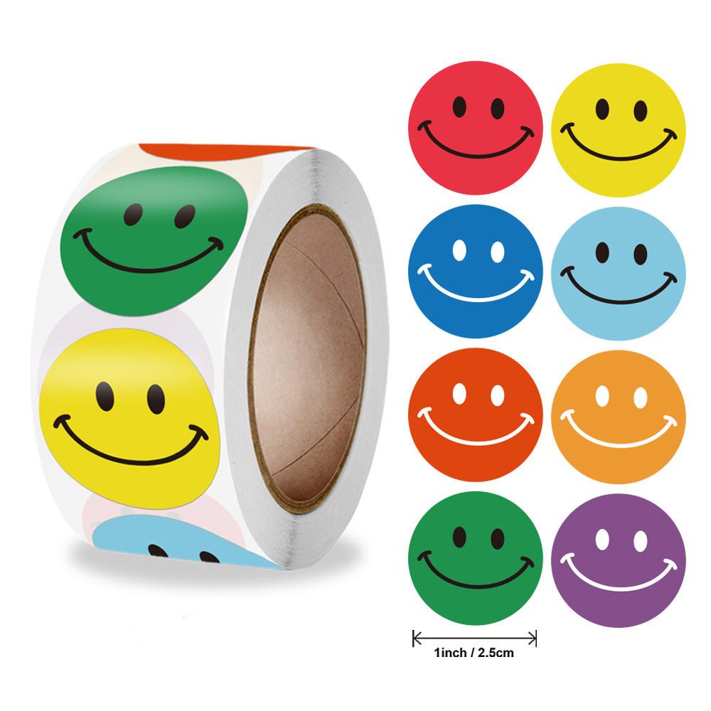 Stickers 500 Pcsroll Face Encouragement Reward Sticker Children Toy Decoration Sticker Label