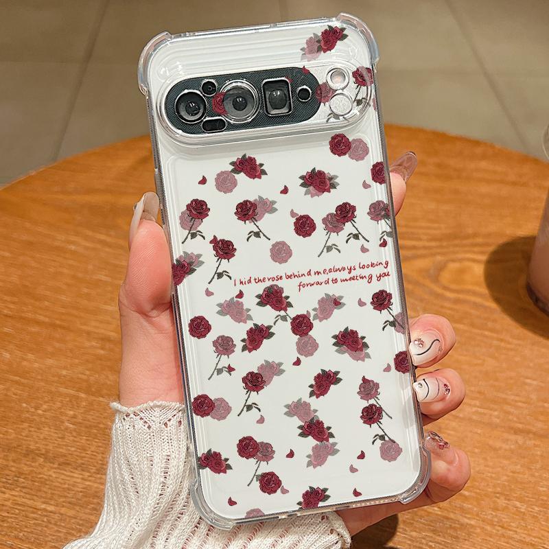 

Чехол с цветочным узором из пионов для Google Pixel 9 Pro XL 9A, противоударный, из ТПУ и силикона, прозрачный, мягкий Google Pixel 9 Pro прозрачный