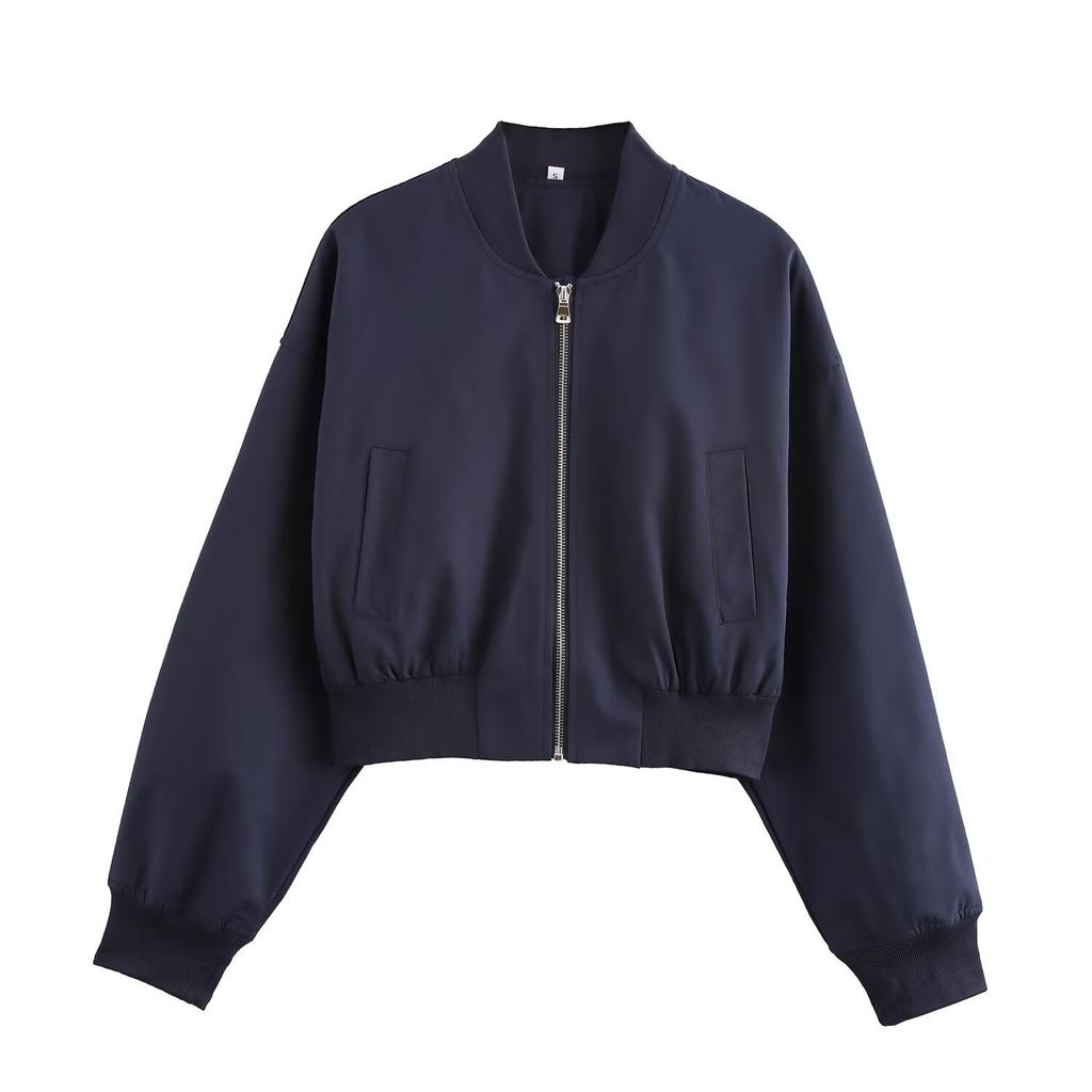 Autumn new women's clothing, European and American style French design fashionable versatile baseball jersey, short shoulder width jacket