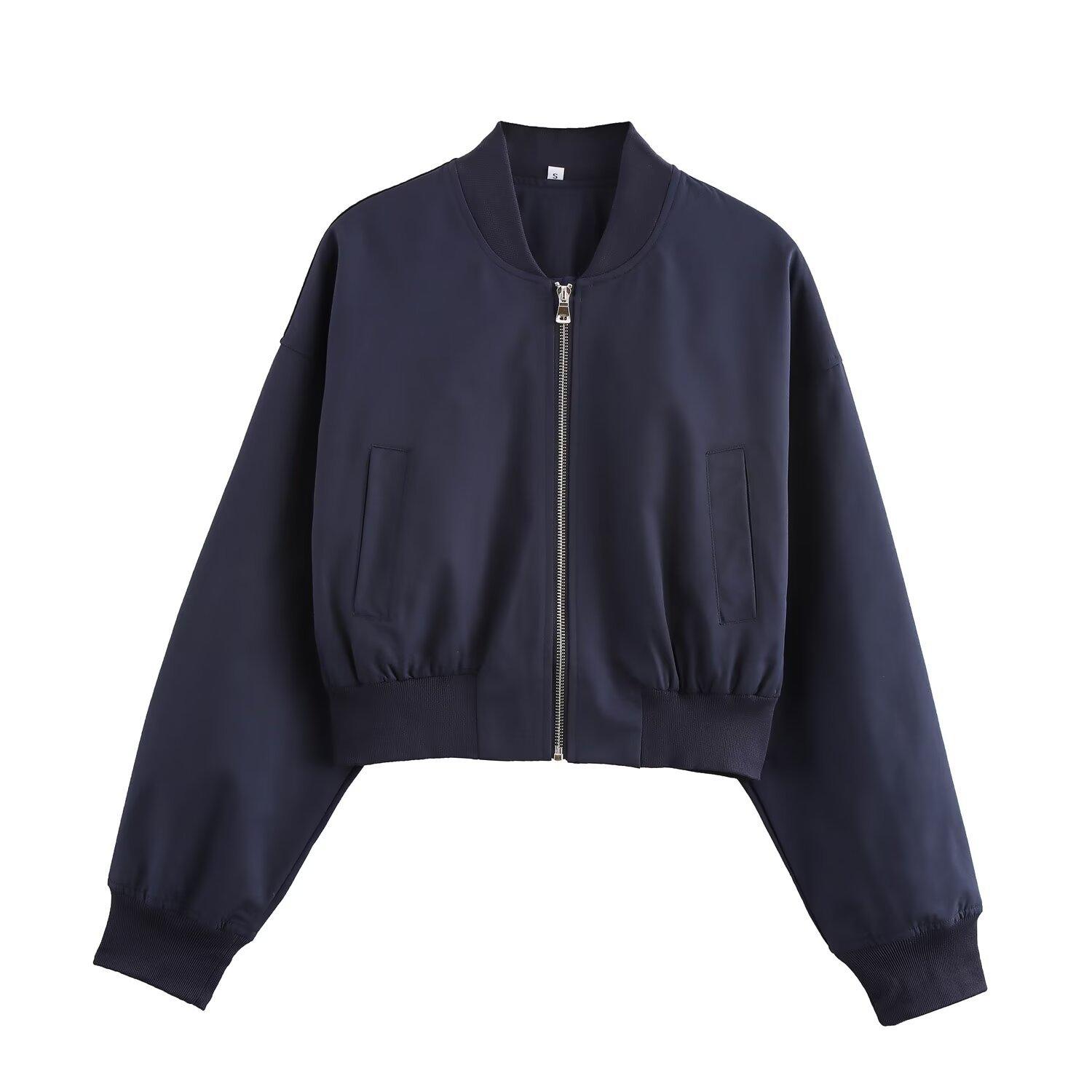 

Осенняя новая женская одежда, европейский и американский стиль, французский дизайн, модная универсальная бейсбольная куртка, куртка с короткой шириной плеч L