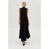 Women's Turtleneck Sleeveless Maxi Dress Slim Fit High Waist Solid Ruched Mermaid Casual Dress
