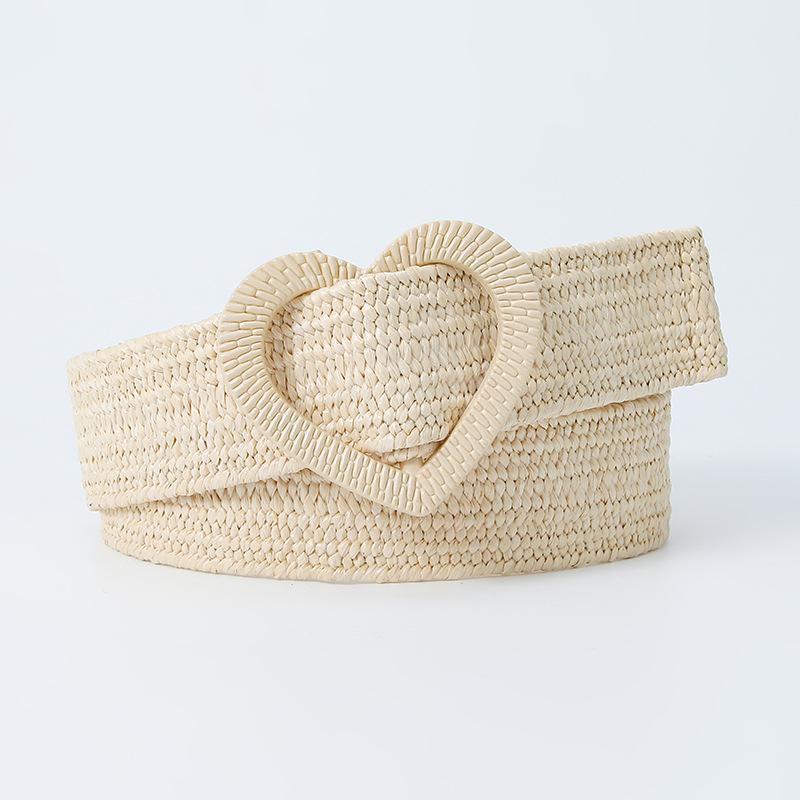 Fine 4Cmpp Grass Sweet Love Buckle Elastic Elastic Woven Belt Small Fragrant Decorative Dress Belt