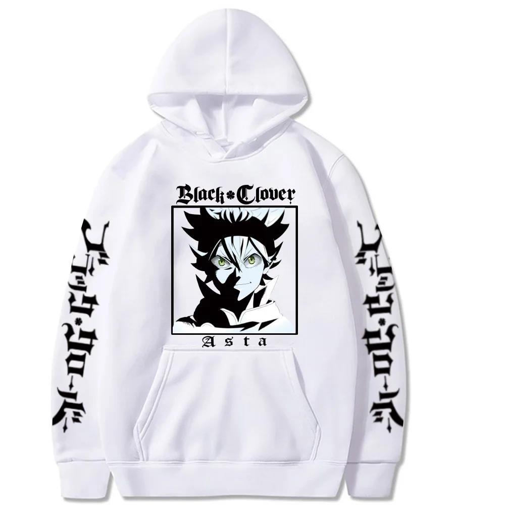 Black Clover Manga Graphic Printed Hoodies Vintage Oversized Hooded Sweatshirt Long Sleeves Soft Cotton Hoodie Men Women Clothes