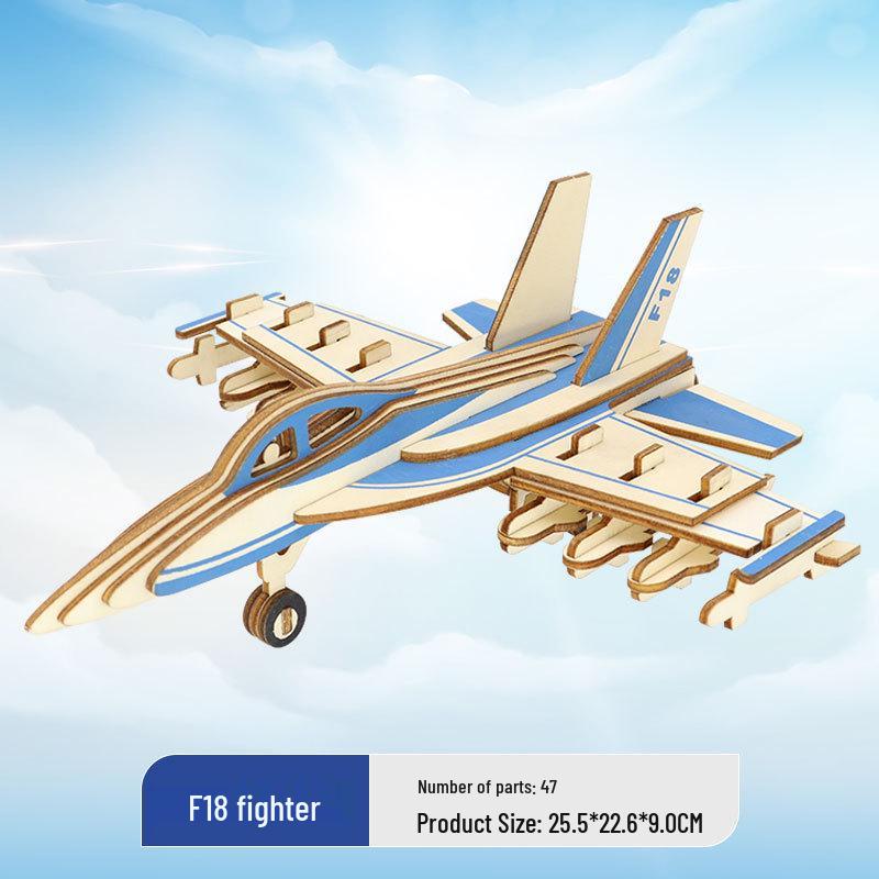 Wooden 3D Military Puzzle Model - Educational DIY Toy for Boys