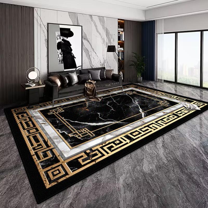 Marmer Zwart Goud Tapijt voor Woonkamer Decoraties Bank Tafel Grote Vloerkleden Hal Balkon Lange Vloermat Antislip Deurmat