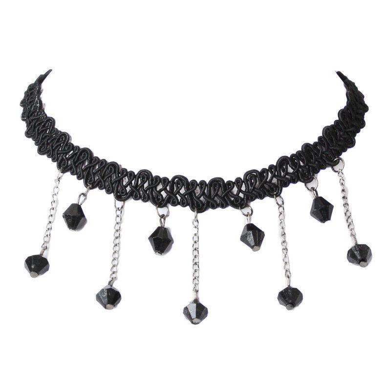 Women Black Lace Neclace Cute Bunny Ear Hair Accessories